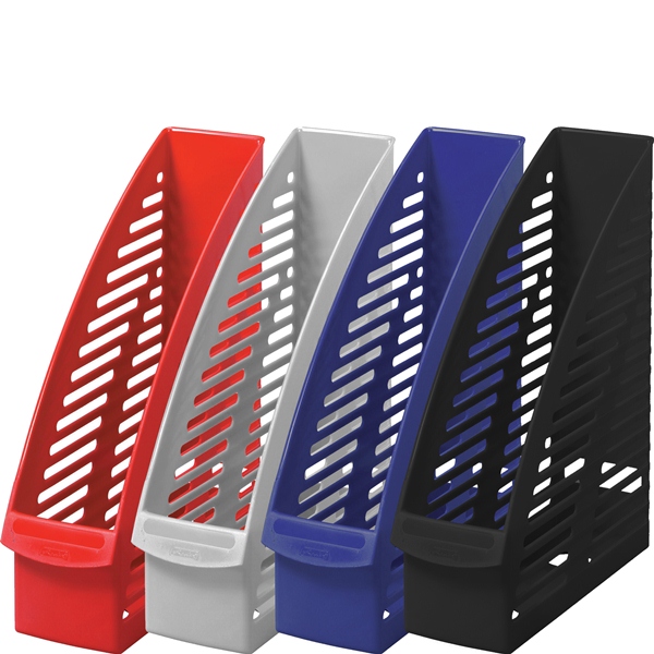 Stojan na casopisy plast cerveny Herlitz