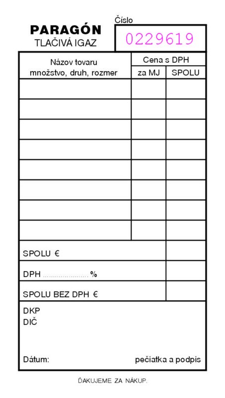 PARAGON NA VYSKU S DPH