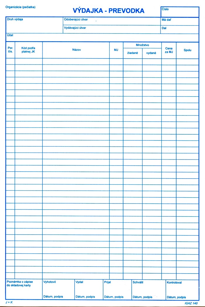 Vydajka-prevodka A4 prepis