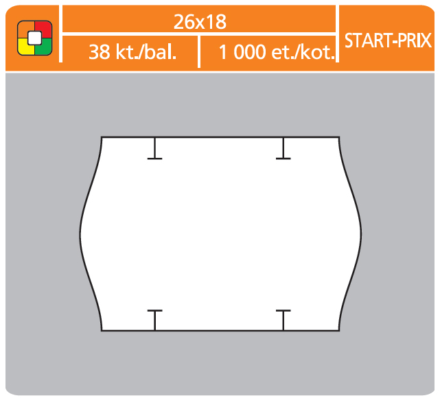 CEN. ETIKETY START-PRIX ZLTE 26x18 / 38ks