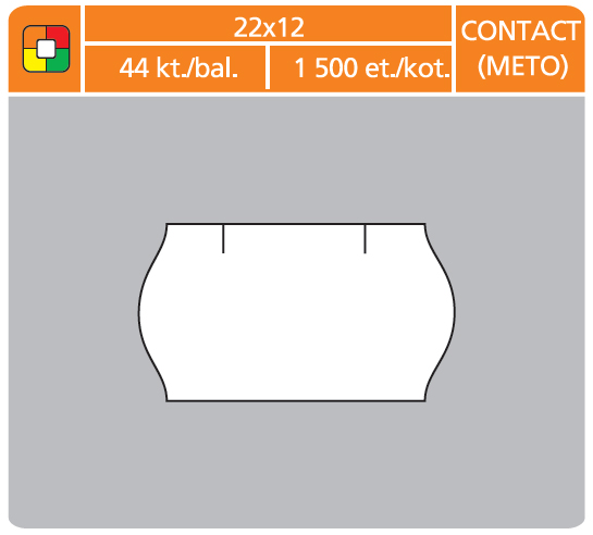 CEN. ETIKETY METO 6 BIELE 22x12 /44ks/