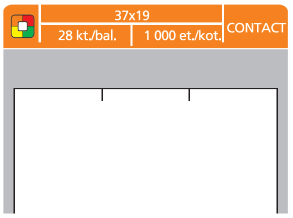 CEN. ETIKETY CONTACT BIELE 37x19