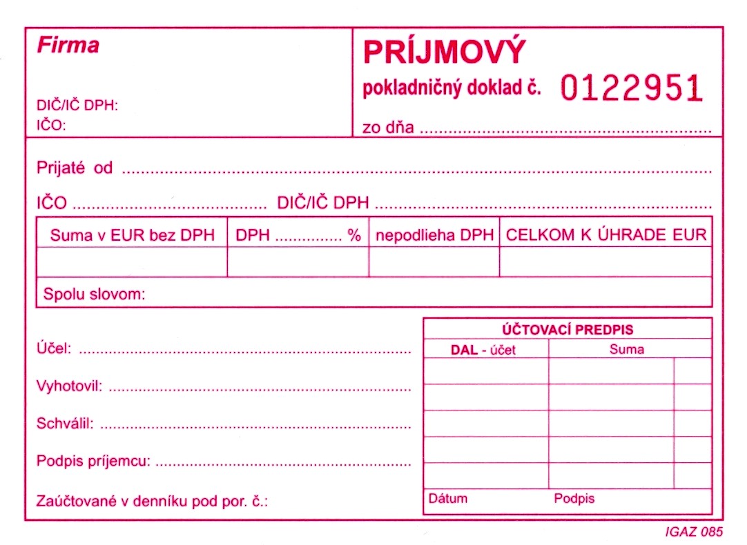 Prijmovy PD A6 s DPH cisl. prepis.      (100