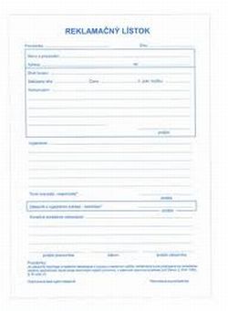 REKLAMACNY LIST A5 PREPIS          (100list)