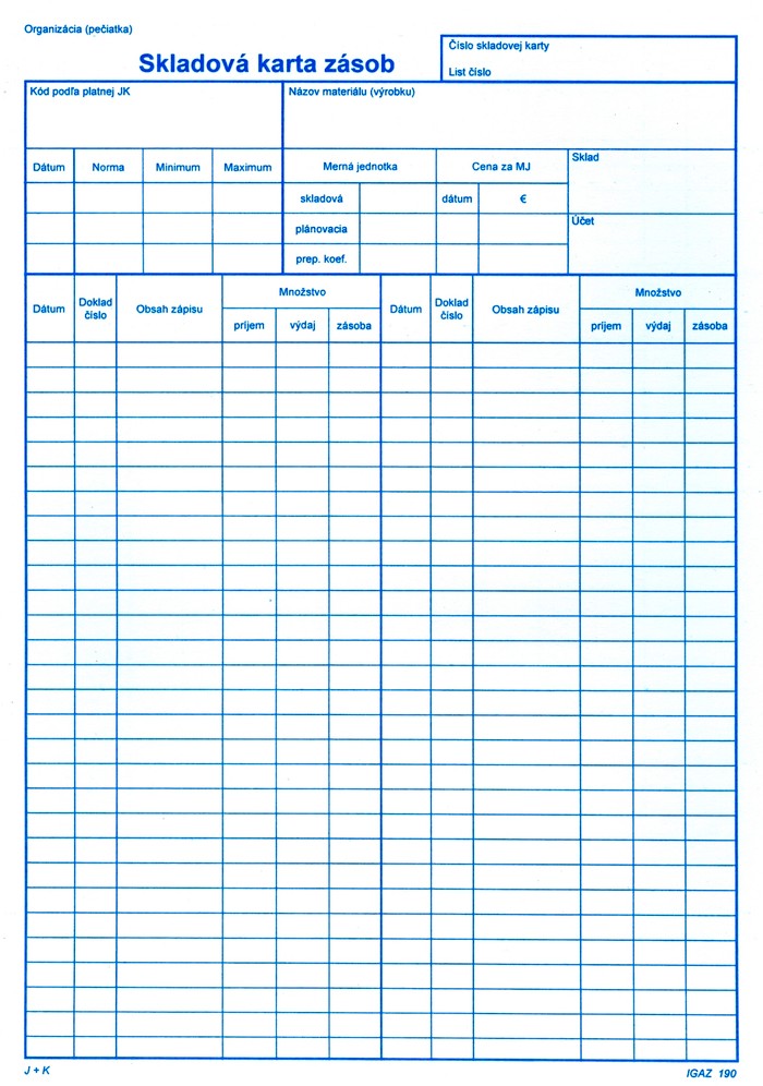 Skladova karta A4