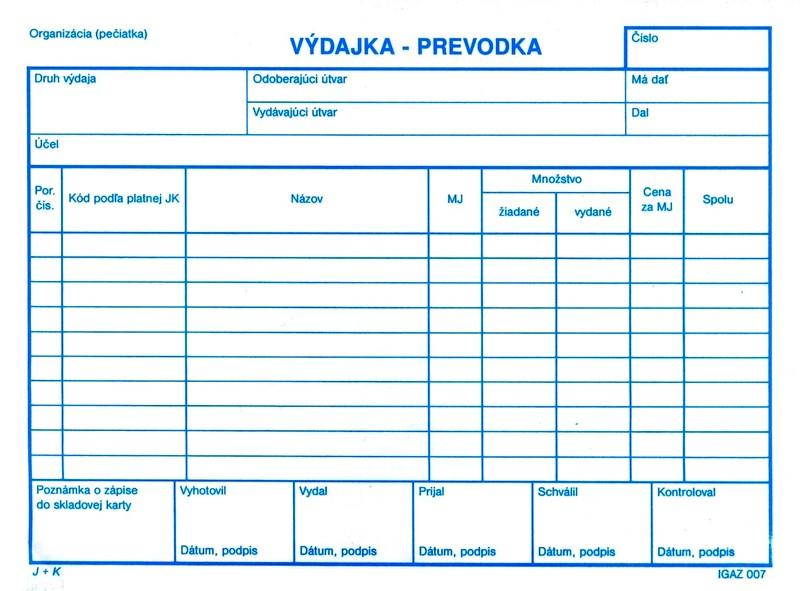 VYDAJKA-PREVODKA A5 BEZ DPH PREPIS (100) TL007