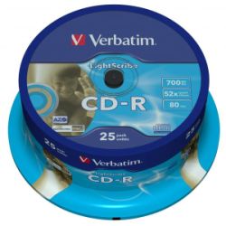 CD-R VERBATIM DL PLUS 52x, CAKEBOX 25ks, LIGHT SCRIBE
